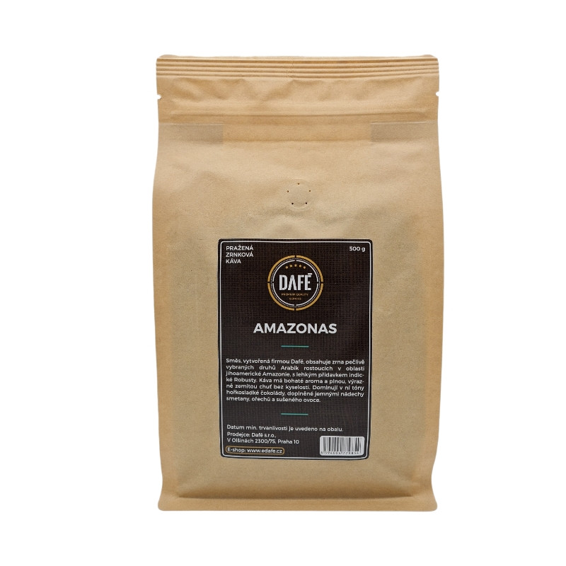 Zrnková káva - směs vytvořená firmou Dafé - jihoamerické Arabiky s trochou indické Robusty