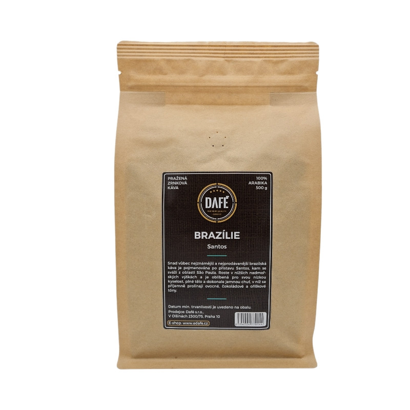 Nejznámější a nejprodávanější brazilská zrnková káva Santos